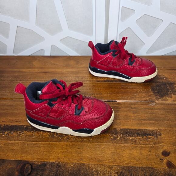 Nike Air Jordan 4 Retro Fiba Baby/Toddler SZ 8c Dark Red Streetstyle Basketball - Picture 2 of 6
